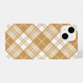 Coque Pour iPhone 14 Motif Brown Tartan blanc yxm0uat9 (Verso Horizontal)
