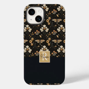 Coque Pour iPhone 14 Motif champignon et fleurs d'automne