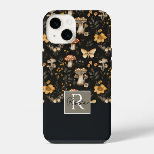 Coque Pour iPhone 14 Motif champignon et fleurs d'automne