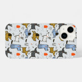 Coque Pour iPhone 14 Motif chien mignon Doodle (Verso Horizontal)