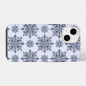 Coque Pour iPhone 14 Motif Damas de flocon bleu (Verso Horizontal)