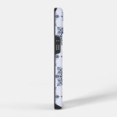 Coque Pour iPhone 14 Motif Damas de flocon bleu (Côté droit)