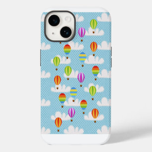 Coque Pour iPhone 14 Motif de ballons à air chaud colorés mignons