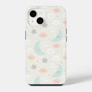 Coque Pour iPhone 14 Motif de ciel pastel avec un sourire mignon