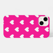 Coque Pour iPhone 14 Motif de coeur moderne rose chaud (Verso Horizontal)