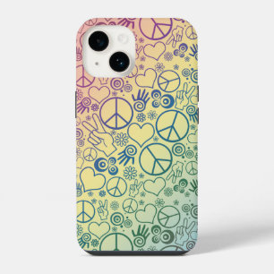 Coque Pour iPhone 14 Motif de conception du symbole de paix arc-en-ciel
