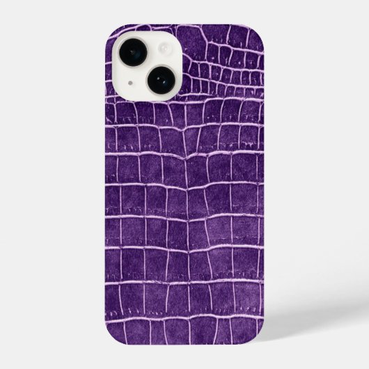 Coque Pour iPhone 14 Motif de crocodile violet Faux (Verso)