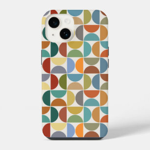 Coque Pour iPhone 14 Motif de demi-cercles MCM couleur sur crème