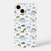 Coque Pour iPhone 14 Motif de dinosaure arc-en-ciel mignon (Verso)