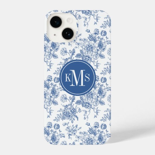 Coque Pour iPhone 14 Motif de fleurs bleues (Verso)