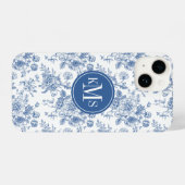 Coque Pour iPhone 14 Motif de fleurs bleues (Verso Horizontal)