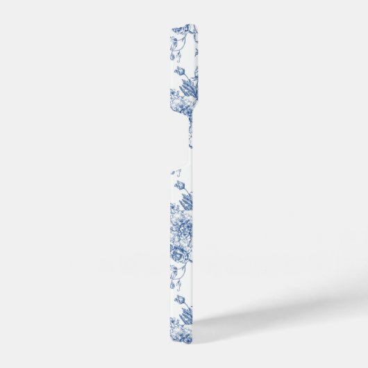 Coque Pour iPhone 14 Motif de fleurs bleues (Côté droit)