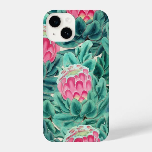 Coque Pour iPhone 14 Motif de fleurs de Protea exotiques (Verso)