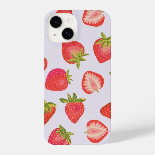 Coque Pour iPhone 14 Motif de fraises d'été (Verso)