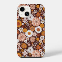 Motif de jardin fleuri rétro groovy