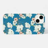 Coque Pour iPhone 14 Motif de jardin floral blanc (Verso Horizontal)