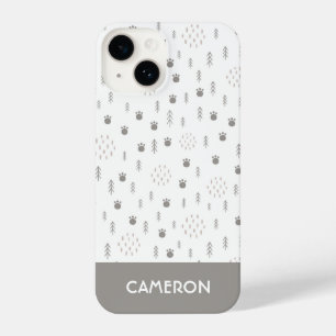 Coque Pour iPhone 14 Motif de la piste animale du bois mûre