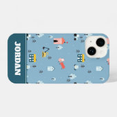Coque Pour iPhone 14 Motif de la scène du Doodle Town (Verso Horizontal)