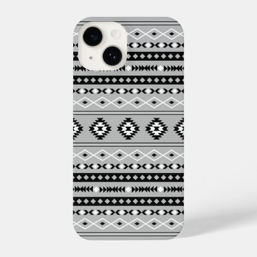 Coque Pour iPhone 14 Motif de motifs mixtes noir blanc aztèque (Verso)