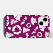 Coque Pour iPhone 14 Motif de Noël violet (Verso Horizontal)
