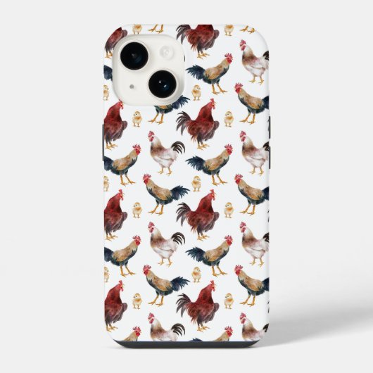 Coque Pour iPhone 14 Motif de poulet rustique (Verso)