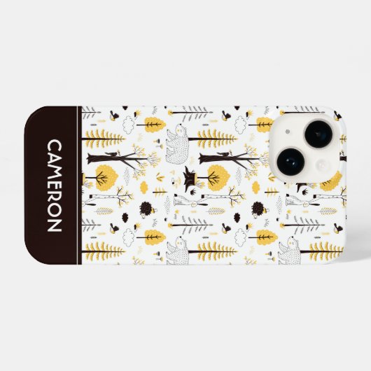 Coque Pour iPhone 14 Motif de scène de Golden Woods (Verso Horizontal)