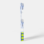 Coque Pour iPhone 14 Motif de tennis nom personnalisé bleu (Côté gauche)