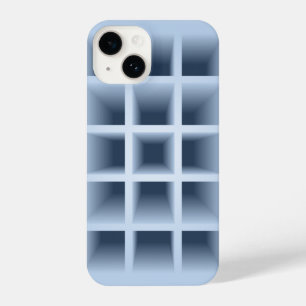 Coque Pour iPhone 14 Motif de trous carré bleu