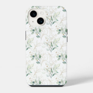 Coque Pour iPhone 14 Motif de verdure florale pastel vert menthe