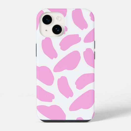 Coque Pour iPhone 14 Motif d'impression de vache rose (Verso)