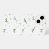 Coque Pour iPhone 14 Motif Dinosaure Vert (Verso Horizontal)