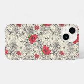Coque Pour iPhone 14 Motif du jardin de fleurs de pavot (Verso Horizontal)