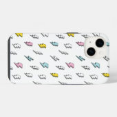 Coque Pour iPhone 14 Motif éclair doodle mignon (Verso Horizontal)