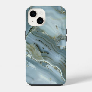 Coque Pour iPhone 14 Motif en marbre gris bleu iPhone / Android
