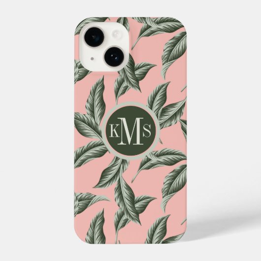 Coque Pour iPhone 14 Motif Feuille du jardin tropical (Verso)