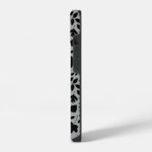 Coque Pour iPhone 14 Motif Feuille tombé noir sur gris (Côté gauche)