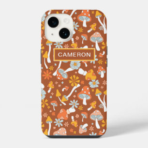 Coque Pour iPhone 14 Motif Fleur Champignon Rétro Vintage
