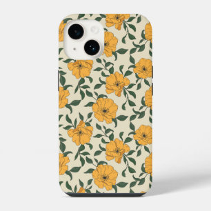 Coque Pour iPhone 14 Motif fleur de pavot orange