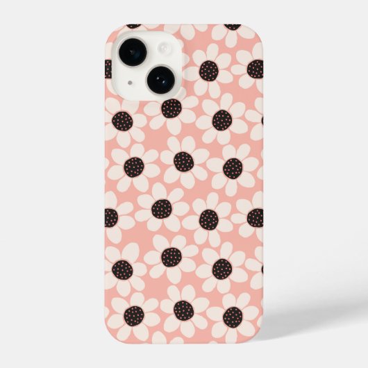 Coque Pour iPhone 14 Motif Fleur Rose Cute (Verso)