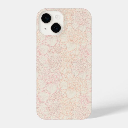 Coque Pour iPhone 14 Motif floral de pivoine rose (Verso)