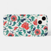 Coque Pour iPhone 14 Motif floral rouge et vert (Verso Horizontal)