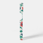 Coque Pour iPhone 14 Motif floral rouge et vert (Côté droit)