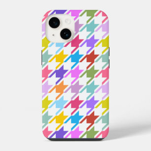 Coque Pour iPhone 14 Motif grand damier multicolore+blanc