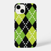 Coque Pour iPhone 14 Motif Jacquard crâne vert (Verso)