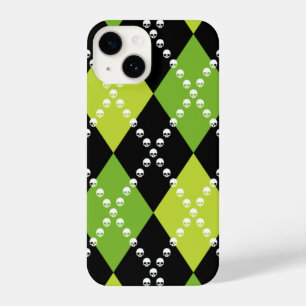 Coque Pour iPhone 14 Motif Jacquard crâne vert