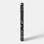 Coque Pour iPhone 14 Motif léopard bleu or monogramme (Côté gauche)