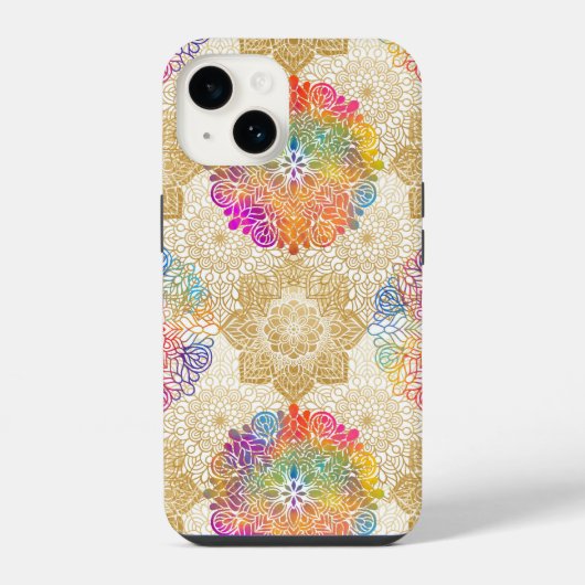 Coque Pour iPhone 14 Motif Mandala (Verso)