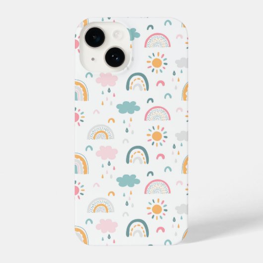 Coque Pour iPhone 14 Motif météorologique mignon (Verso)