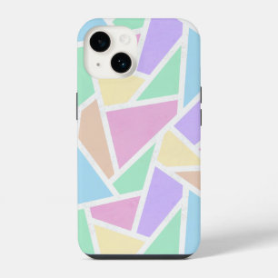 Coque Pour iPhone 14 Motif mosaïque arc-en-ciel pastel