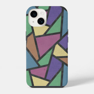 Coque Pour iPhone 14 motif mosaïque aux couleurs arc-en-ciel atténuées
